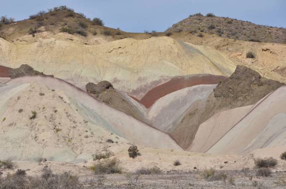 Areias multicolores no Parque Provincial Ischigualasto, na Argentina